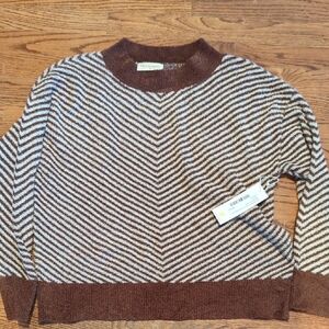 Brown & Cream Chevron Knit Sweater